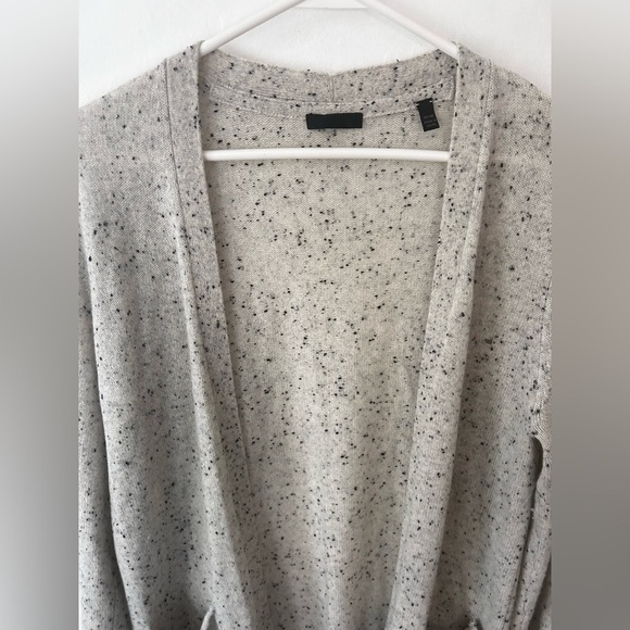 ATM 100% Cashmere Cardigan Gray Speckled / Marled Size Medium - Picture 5 of 11
